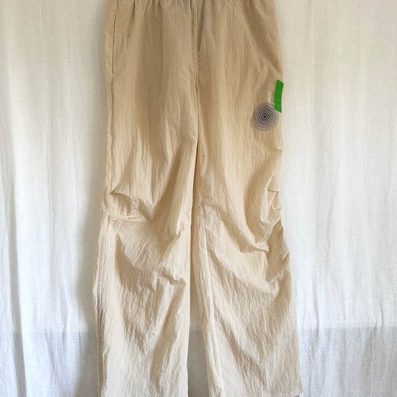 GANNI Beige Light Tech Hoodie & Drawstring Pants - Designer workout set- Size M - Picture 4 of 12